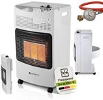 Juskys&reg; Keramik Gasheizung GS42US in Wei&szlig; - 4200 W mit Druckregler & Schlauch...