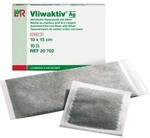 Vliwaktiv Ag 10 x 10 cm 10 St&uuml;ck Aktivkohle-Tamponade mit Silber