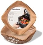 Fackelmann Backpapier f&uuml;r Hei&szlig;luftfritteuse &ndash; 16 x 16 cm rund, 40-teilig, &ouml;l-