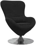 vidaXL Eiersessel Schwarz Samt, Wohnzimmer, moderner Samt-Sessel, schicker...