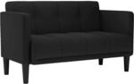 vidaXL Zweisitzer-Sofa Schwarz 111 cm Stoff, Zweiersofa, Sofa, gepolstertes Sofa,