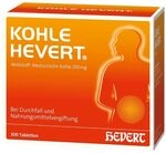 Kohle Hevert bei Durchfall sowie bei Vergiftungen durch Lebensmittel, Schwermetalle