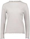 Cartoon Damen Langarm-Shirt mit Kragen 36, Wei&szlig;/Taupe