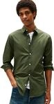 Tommy Jeans Herren TJM Original Stretch Dm0dm04405 L/S Shirt, Green (Pewter Green),