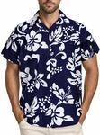 King Kameha Hawaiihemd Herren Kurzarm - Gr&uuml;nes Hawaii Hemd M&auml;nner Hibiskus - Hemd