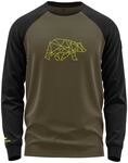 FORSBERG Longsleeve Raglar Shirt Langarm zweifarbig grau schwarz mit polygonem...