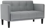 vidaXL Zweisitzer-Sofa Hellgrau 111 cm Stoff, Zweiersofa, Sofa, gepolstertes...