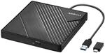 Amicool Externes DVD Laufwerk Extern USB 3.0 USB C CD Laufwerk f&uuml;r Laptop Desktop PC