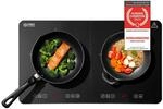 TZS First Austria - Induktionskochplatte doppelt - 3500W - 2er Glaskeramik-Herdplatte