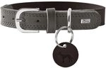 Hunter Hundehalsband LEMVIG, Farbe: schwarz/steingrau, Leder, belastbar &
