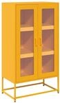 vidaXL Highboard Senfgelb 68x39x123 cm Stahl