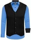 Rusty Neal Herren-Hemd Weste Premium Slim Fit Langarm Stretch Kontrast Hemd