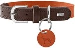Hunter Hundehalsband LEMVIG, Farbe: orange/Dunkelbraun, Leder, belastbar &