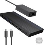 Laptop Docking Station, Docking Station 3 monitore mit 2* DP + HDMI,4K@144Hz,130 W