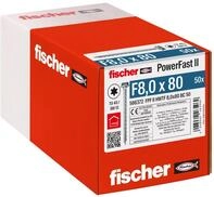 fischer PowerFast II HWTF 8,0 x 80, kraftvolle Holzbauschraube mit...