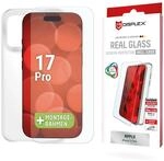 Displex Real Glass + Case Schutzglas, Kompatibel mit iPhone 17 Pro,