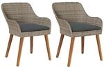 vidaXL Gartenstuhl 2 pcs Schwarz 62,5 x 55 x 82 cm Poly-Rattan, Stylische