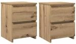 vidaXL Nachttisch 2 STK., Nachtschrank mit 2 Schubladen, Nachtkommode f&uuml;r