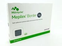 Mepilex Border Ag, 10x12,5cm, Antimikrobieller Schaumverband, 5 st&uuml;ck