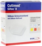 Cutimed Siltec B Schaumverb.12,5x12,5 cm m.Haftr.