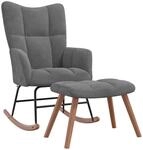 vidaXL Schaukelstuhl mit Hocker, Sessel Schwingstuhl mit Armlehne,...