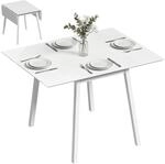 HOMCOM Esstisch Klappbar f&uuml;r 2-4 Personen 110 x 86 x 75 cm Wei&szlig; |...