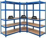 PROREGAL Mega Deal Eckregal Ragnar 1x: 180x90x60cm | Taurus 2X: 180x90x60cm Blau