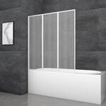 MARWELL Badewannenfaltwand 3-teilig 125 x 130 cm &ndash; Schwenkbare Duschwand f&uuml;r