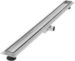 LuxeBath Duschrinne 100cm 2in1, befliesbar, extra flach, Edelstahl, Silber,