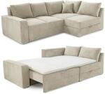 luma-Home 15235/ Ecksofa-Dauerschl&auml;fer Boxspring Federkern, Beige Grau