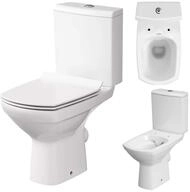 Keramik Stand- WC Toilette Komplett -Design- Set mit Sp&uuml;lkasten WC- Sitz Slim aus