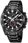 Festina Herrenuhr Chronograph aus Edelstahl 316L Schwarz | Quarzuhr, Kalender,