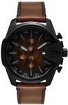 Diesel Mega Chief Slim Watch for Men, Chronograph Movement with Stainless Steel or
