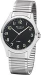 Regent Herren Armbanduhr aus Edelstahl in der Farbe Silber-Schwarz 39mm,
