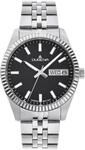 Dugena Herren-Armbanduhr 4461068 Vento, Quarz, schwarzes Zifferblatt, Edelstahl,