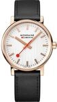 Mondaine Evo2 Rose Gold Uhr analog Quarzwerk mit Leder Armband MSE.40112.LB