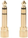 DeLock Adapter 6,5mm Klinkenst.>3,5mm Klinkenbu.3pin 2 St&uuml;ck