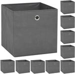 vidaXL 10x Aufbewahrungsbox Vliesstoff 32x32x32cm Grau Faltbox Regalkorb