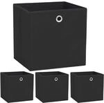 vidaXL 4x Aufbewahrungsbox Vliesstoff 32x32x32cm Schwarz Faltbox Regalkorb