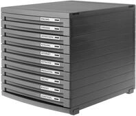 HAN Schubladenbox CONTUR mit 10 flachen offenen Schubladen bis Format B4, inkl.