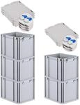 PROREGAL SuperSparSet 5x Eurobox NextGen Economy mit Scharnierdeckel & blauen