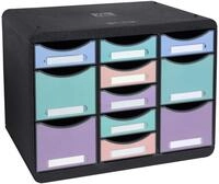 Exacompta 3132796D Ablagebox Aquarell aus Recycling-Kunststoff mit 11 individuell