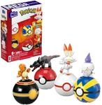 MEGA Pok&eacute;mon Feuer-Typ Trainerteam - 4 bewegliche Pok&eacute;mon mit Pok&eacute;b&auml;llen,