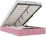 vidaXL Ottoman-Bett ohne Matratze Rosa 120x190 cm Samt, Bettrahmen, Bettgestell...