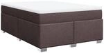 vidaXL Boxspringbett mit Matratze Dunkelbraun 140x200 cm Stoff