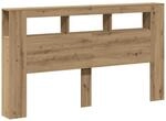 vidaXL LED-Kopfteil Artisan-Eiche 180x18,5x103,5 cm Holzwerkstoff, Kopfteil,...