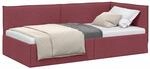vidaXL Eckbettgestell mit Kopfteil Weinrot 100 x 200 cm Stoff, Modernes
