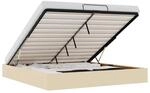 vidaXL Ottoman-Bett ohne Matratze Creme 200x200 cm Stoff, Bettrahmen, Bettgestell mit