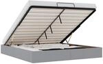 vidaXL Ottoman-Bett ohne Matratze Hellgrau 200x200 cm Stoff, Bettrahmen,...
