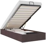 vidaXL Ottoman-Bett ohne Matratze Dunkelbraun 80x200 cm Stoff, Bettrahmen,